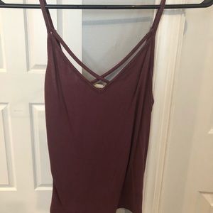 Maroon strappy tank top